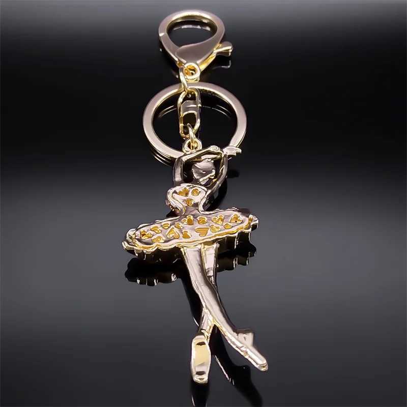Ballet Dancer Keychain Pink Rhinestone Ballerina Key Chains Souvenir Gifts for Women Girls Jewelry Gift llaveros K9232S01X241008