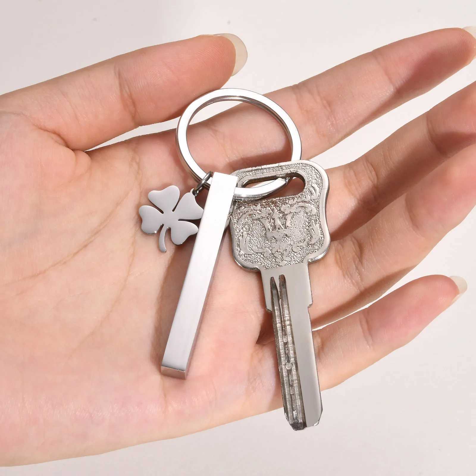 MP Personalized Stainless Steel Keychain3D Long Bar Key Rings Engrave Text Name Date Key ChainsJewelry Gifts for Boys GirlsX241008