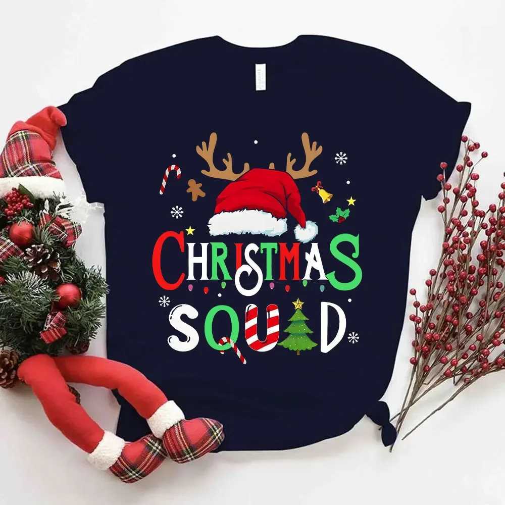 Family Christmas 2024 Team T-shirt Competition Santa Claus Reindeer Team Neutral T-shirt Christmas Crew Womens T-shirt W241008