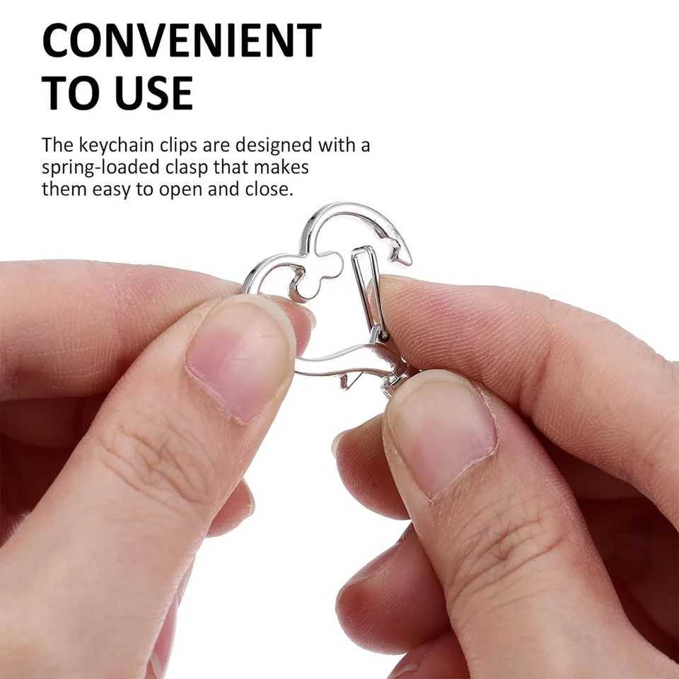 20PCS Keychain Clip Metal Spring Snap for DIY Keychain Hanging Buckle and Bag Accessories Creative Key Ring Heart Shape DesigX241008