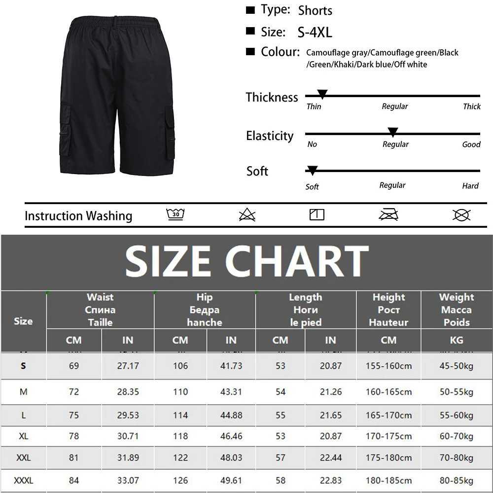 Mens camouflage cargo shorts casual loose work tool shorts summer mens outdoor knee length shorts W241226