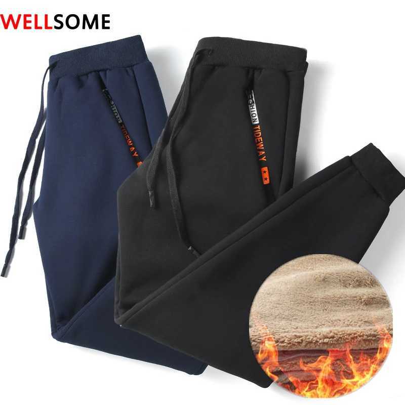 Mens Cashmere Thickened Trousers Winter Lamb Cashmere Sweatpant for Men Comfortable Sports Pants Men Casual Warm Joggers PantsX241008