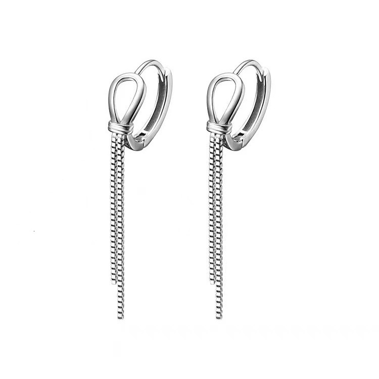Pure sier needle knotted tassel for women 2024 new cool style earrings