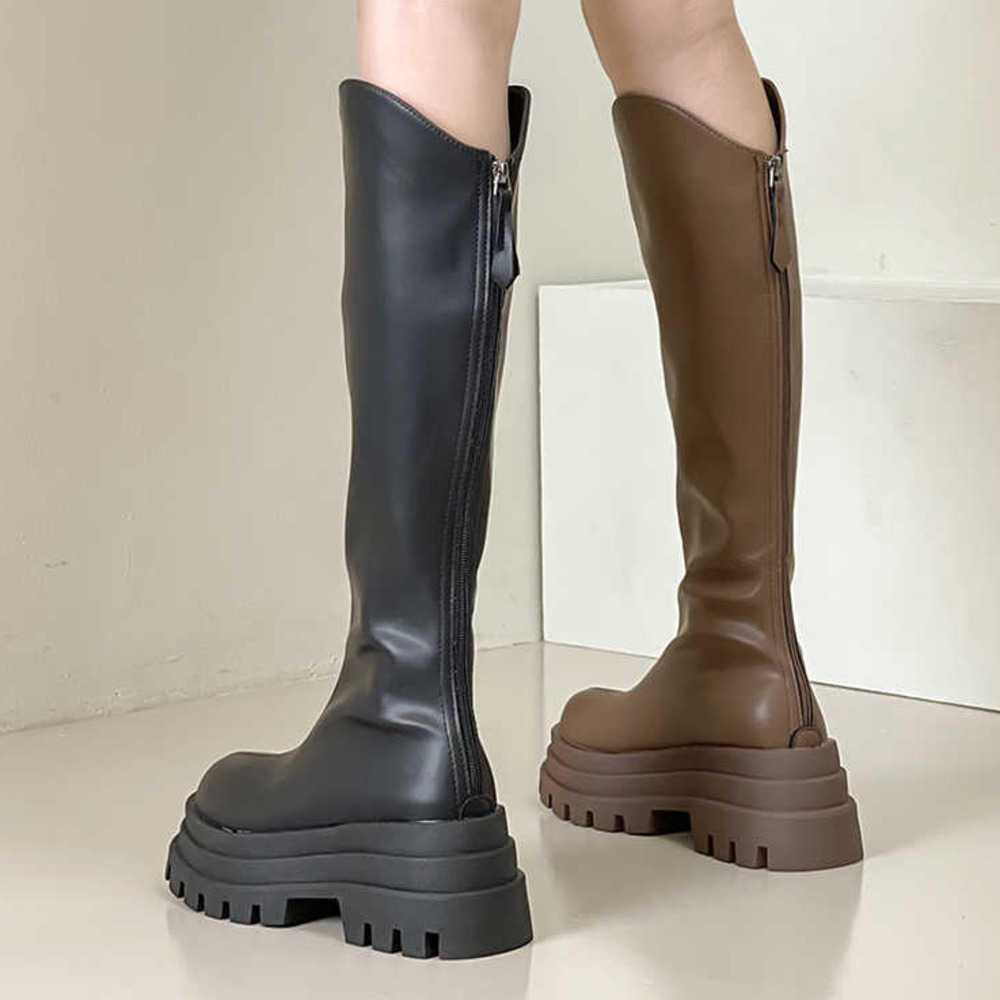 Womens Long Martin Boots For Autumn Winter V-neck Fashion Boots High-heeled And Thick Soled Shoes That Look Slimmer Knee Knight Slim Boots Trend 24082