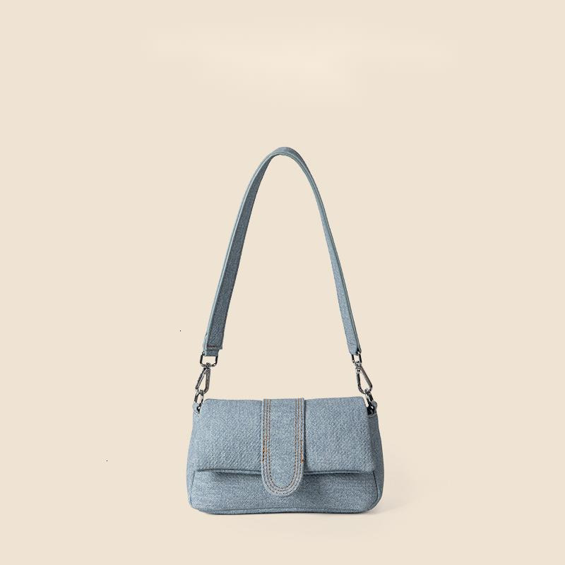 minimalist underarm single shoulder flip for women's fashion trend new high-end PU denim bag