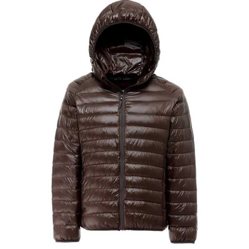 Spring and Autumn Fashion Boutique White Duck Down Solid Color Lightweight Mens Casual Hooded Down Jacket Male Down JacketXJ241008