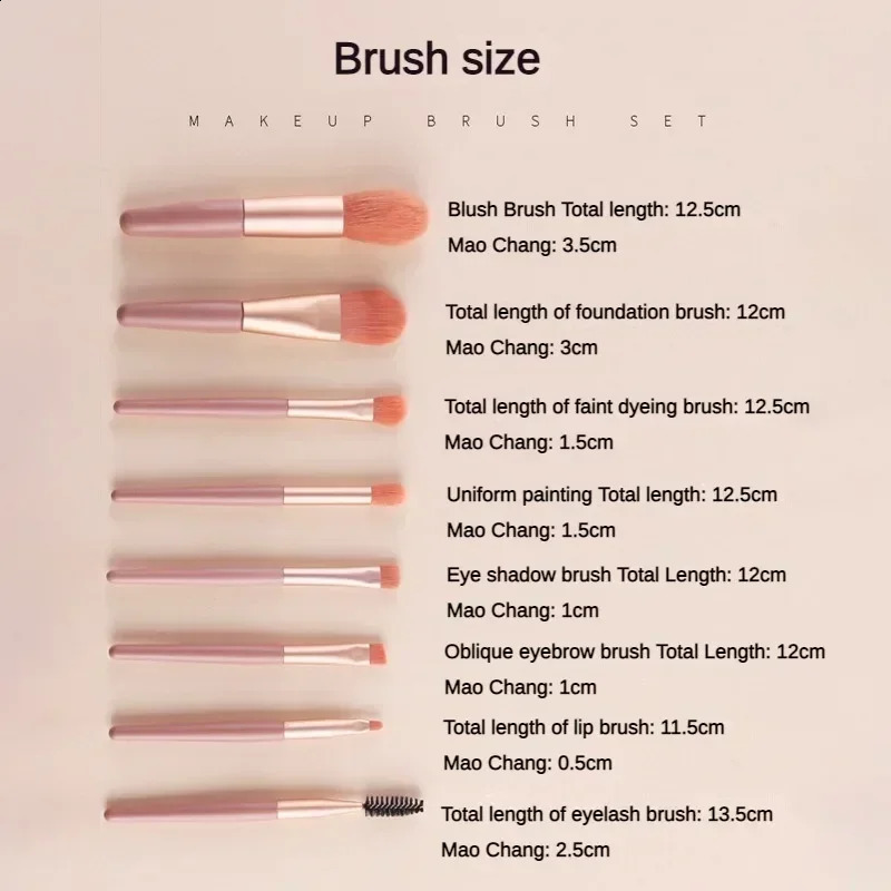 8 x Makeup Brush Set Makeup concealer Brush powder blusher eye shadow Blend Makeup Brush Soft Fluffy Makeup Brush Makeup Tool 241008
