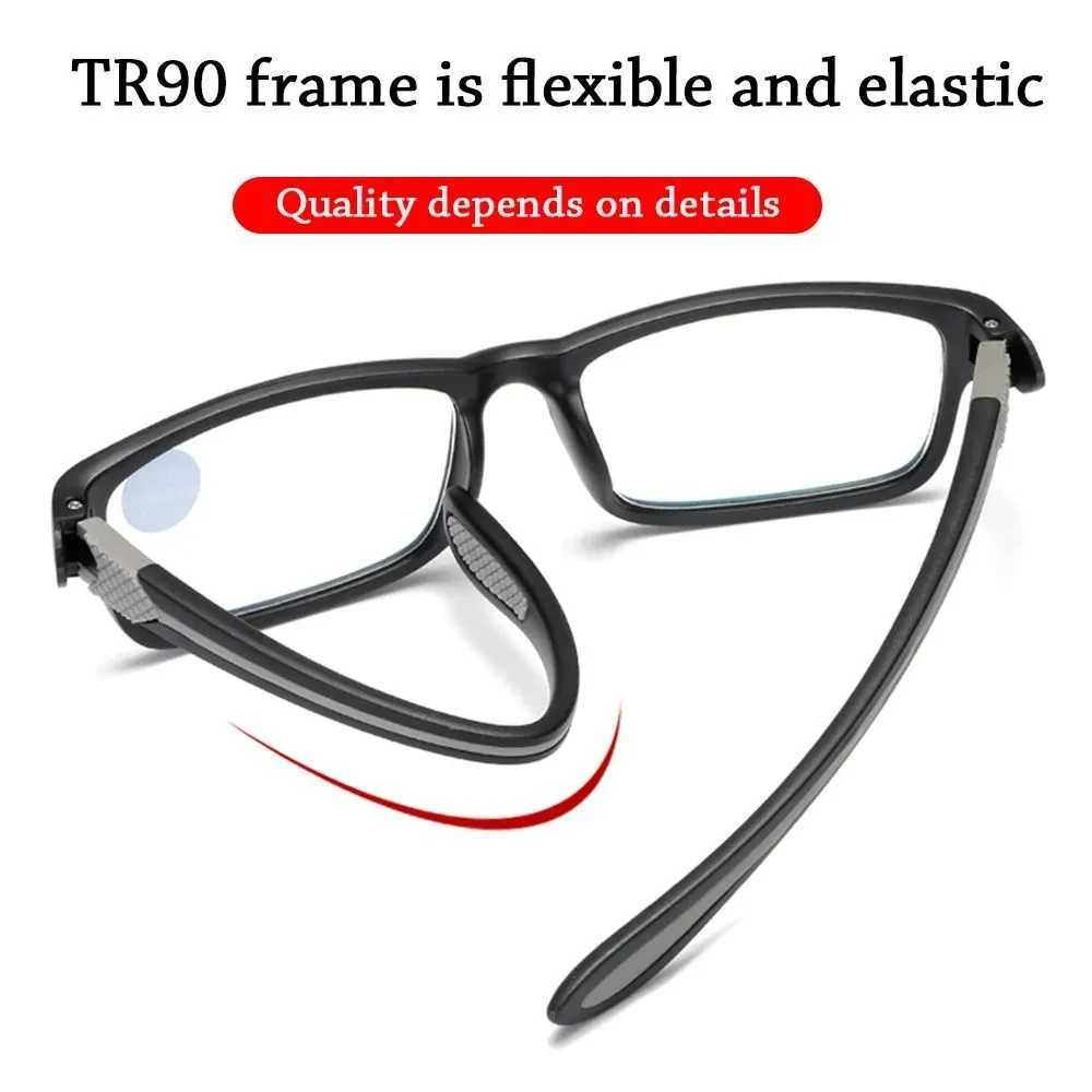 Reading Glasses Men Women Sports Anti-blue Light Reading Eyewear Black Red TR90 Frame Presbyopia Eyeglasses +100 to+400 glassesX241008