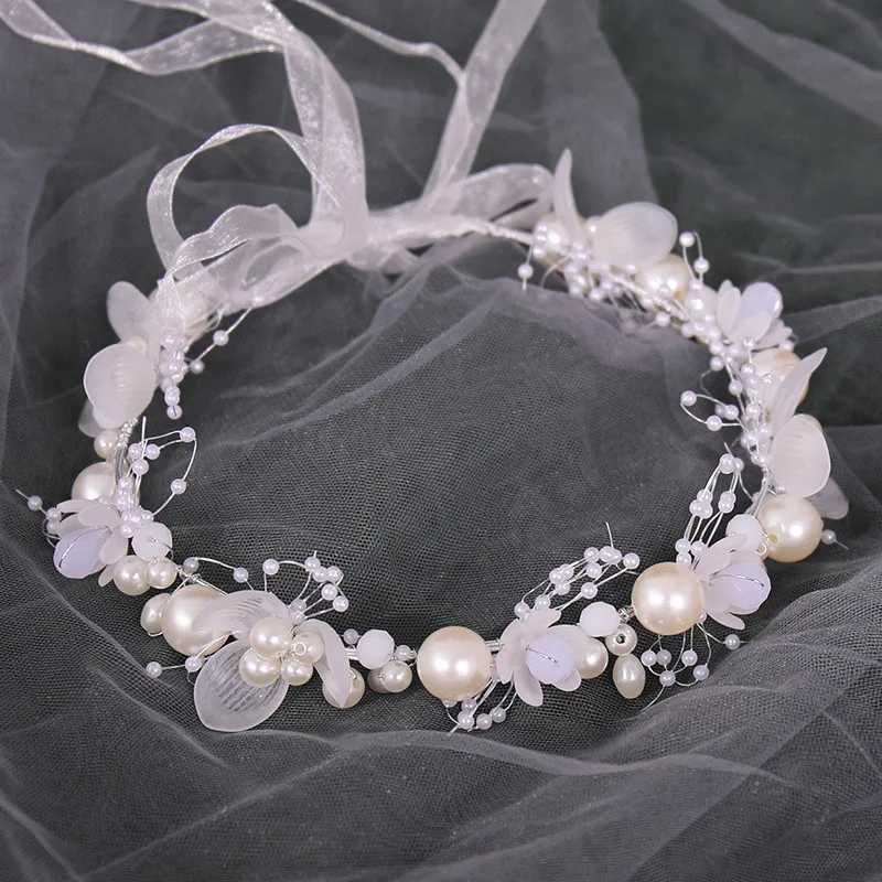 Pearl flower headbands hairbands womens parties Pageant bridal wedding hair accessories jewelry vine headbands gifts W241007