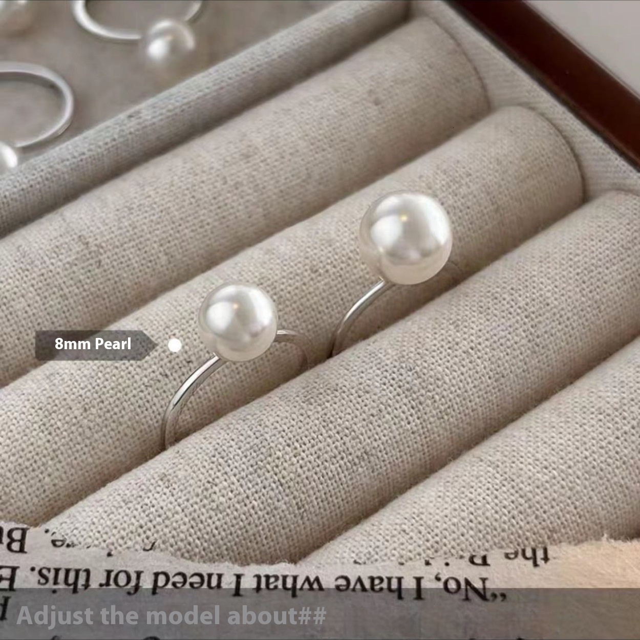 Fever pearl with female niche design, index finger plain ring, and open mouth ring