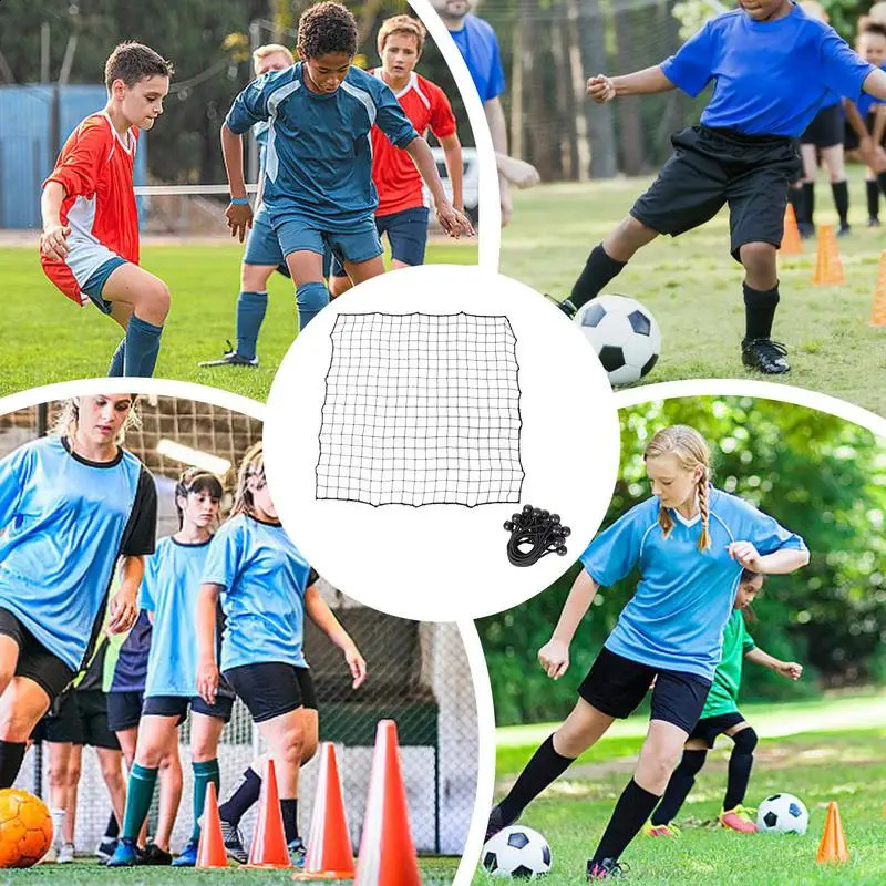 Football rebound net 3937x3937 inches equipped with 20 ropes football receiving tool for school use 241008