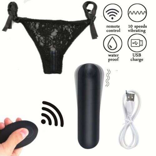 Sexy lace wearable underwear vibrating massager remote control sex toy for women