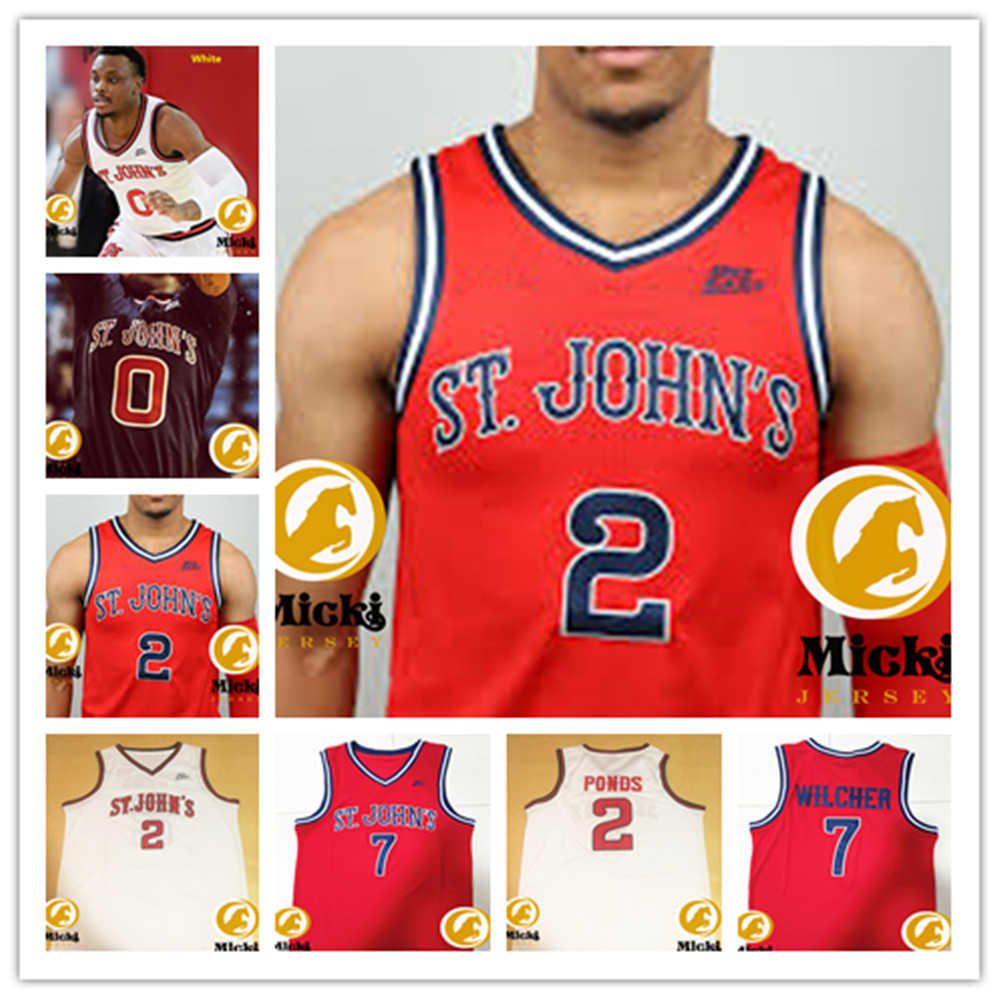 Aaron Scott Kadary Richmond St. John's Red Storm Basketball Jersey 7 Simeon Wilcher 8 Chris Ledlum 24 Zuby Ejiofor 44 Brady Dunlap St. John's Jerseys Custom Stitched