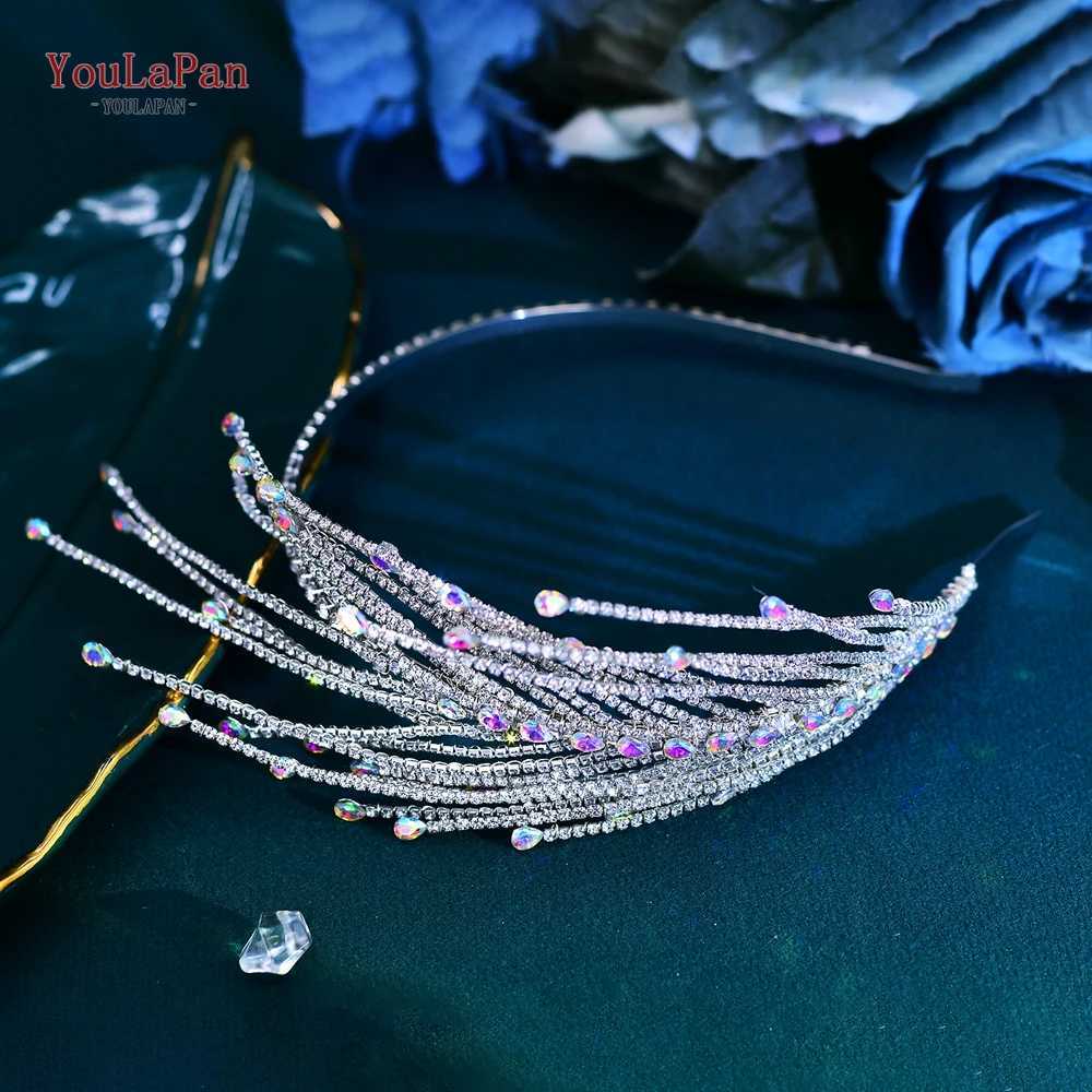 YouLaPan Rhinestone Wedding Headband for Brides Handmade Crystal Womens Hair Party Wedding Hair Accessories Headband HP628 W241007