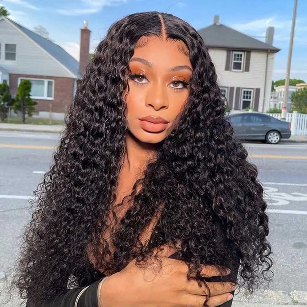 European and American wig new womens wig African fashionable small curly long curly hair black wig headbandXJ241008