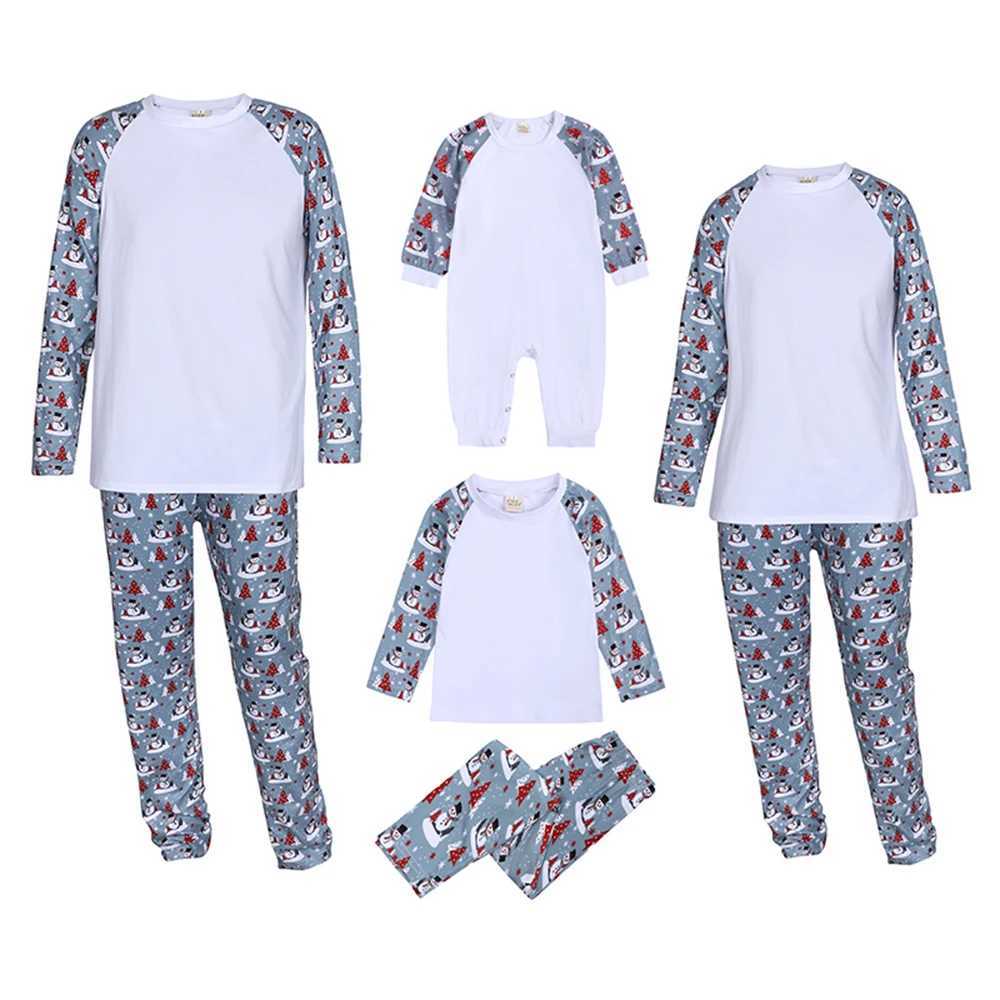 New Christmas Family Matching Clothing Childrens Pajama Set Mom Dad Childrens Clothing Customized Top+Pants Pajama Set W241008