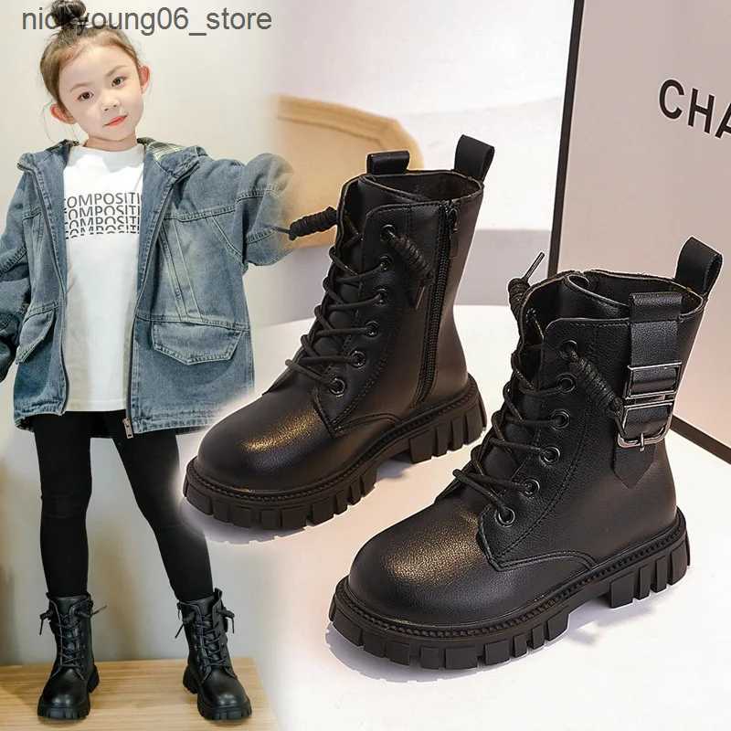 Boots Children Casual Shoes Autumn Winter Snow Boots Boys Shoes Fashion Leather Soft Antislip Girls Boots Baby Kids Sport Shoes L240910