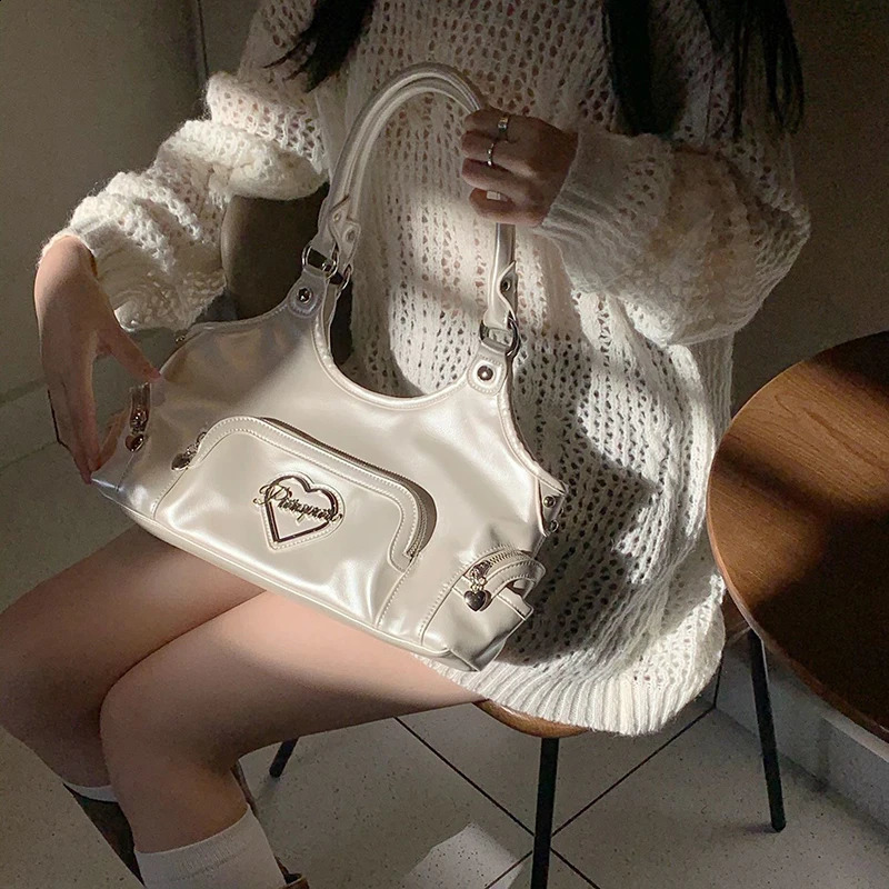 HAEX Fashion Handbag Womens Y2K Flickering PU Underwear Shoulders Bolso Mujer ner y New Shopping 241008
