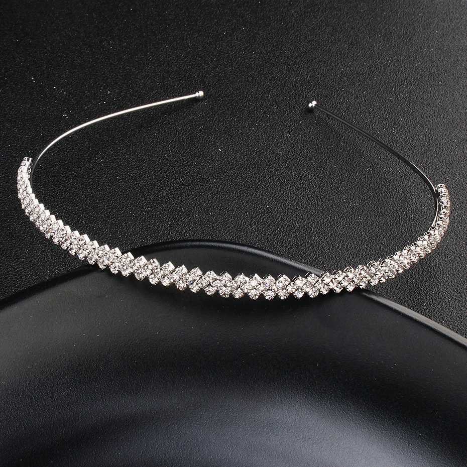 Fashionable rhinestone bridal headpiece silver crystal wedding hair accessories womens birthday party rhinestone crown W241007