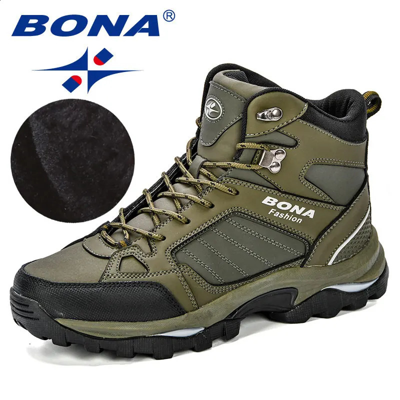 BONA Men Boots Anti-Skidding Leather Shoes Men Comfy Spring Autumn Men Shoes Short Plush Snow Boots Durable Outsole 260626 - view 7