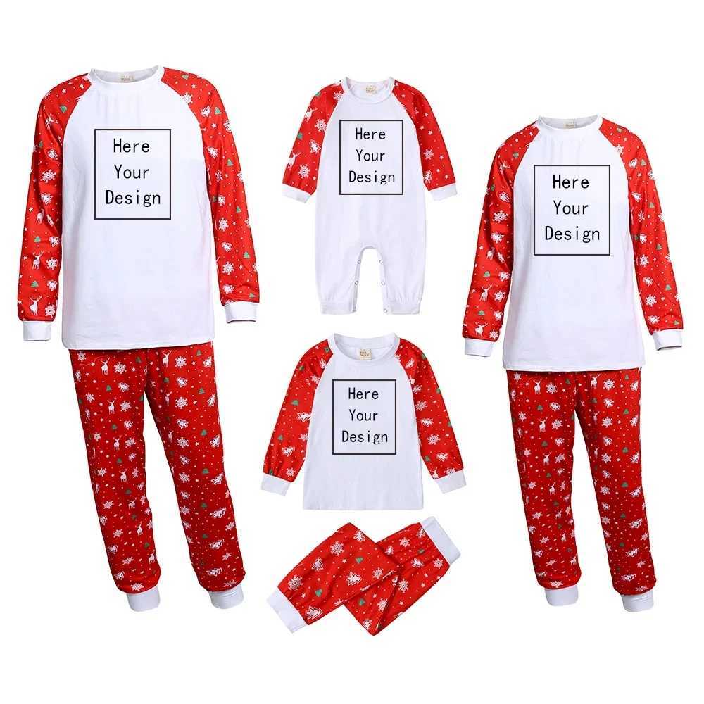 2024 New Father Mother Childrens Pajamas Christmas Pajamas DIY Clothing Add Your Own Personalized Family Matching Clothing Customization W241008