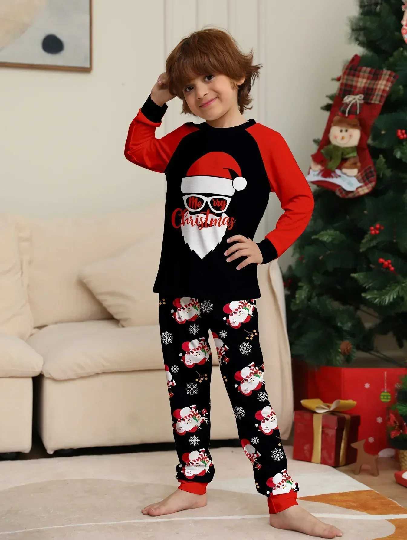 Christmas Matching Pajama Set 2024 New Years Clothing Santa Claus Allover Printed Adult Children 2-piece Set Baby Pants Christmas Family Appearance W2