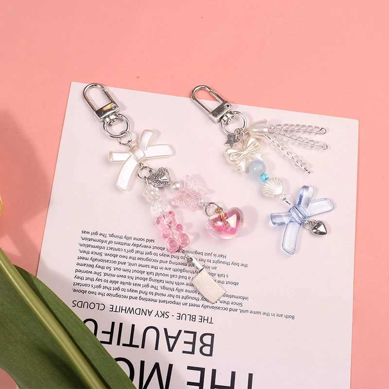 Y2K Phone Charm Bow Heart Star Keychain Pendant Kawaii Key Chain Bag Phone Chain Cute Accessory For Girls Women JewelryX241008
