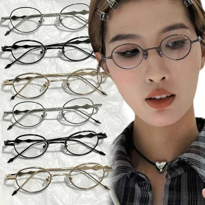 Vintage Anti Blue Light Glasses Women Small Frame Metal Oval Shades Sunglasses For Men Eyewear Frames Ladies Sun Glasses DesignX241008