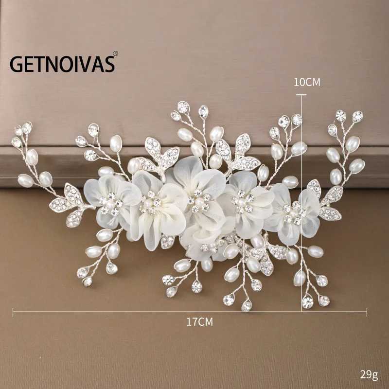Flower pearl crystal hair clip wedding hair comb bridal womens wedding hair accessories jewelry headwear W241007