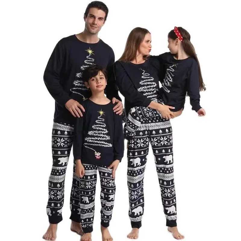 2024 Christmas Family Matching Set Polar Bear Mom and Dad Children and Baby Pajama Set Mom and Dad My Christmas Pj Clothing W241008