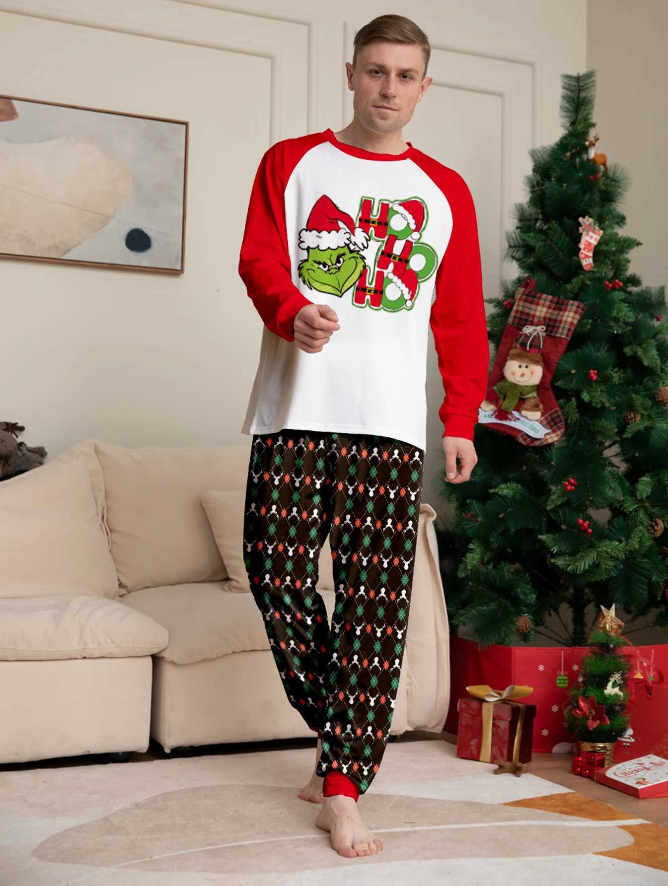 Mom Dad Child 2-piece Sleepwear Set Baby Casual Loose Sleepwear Christmas Family Appearance Sleepwear Family Matching Set W2410083