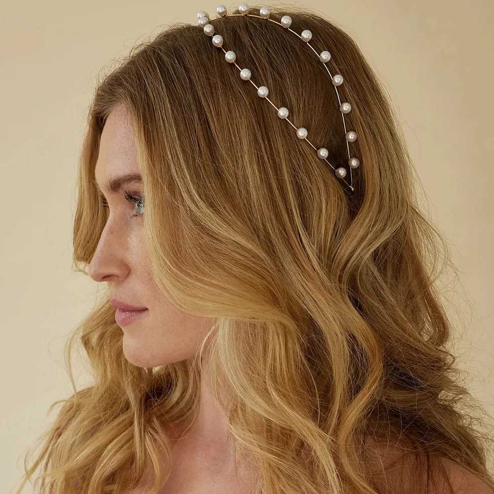 Pearl headband is an elegant wedding hair accessory for women. Bribal headband headwear birthday party dance party bridal headwear W241007