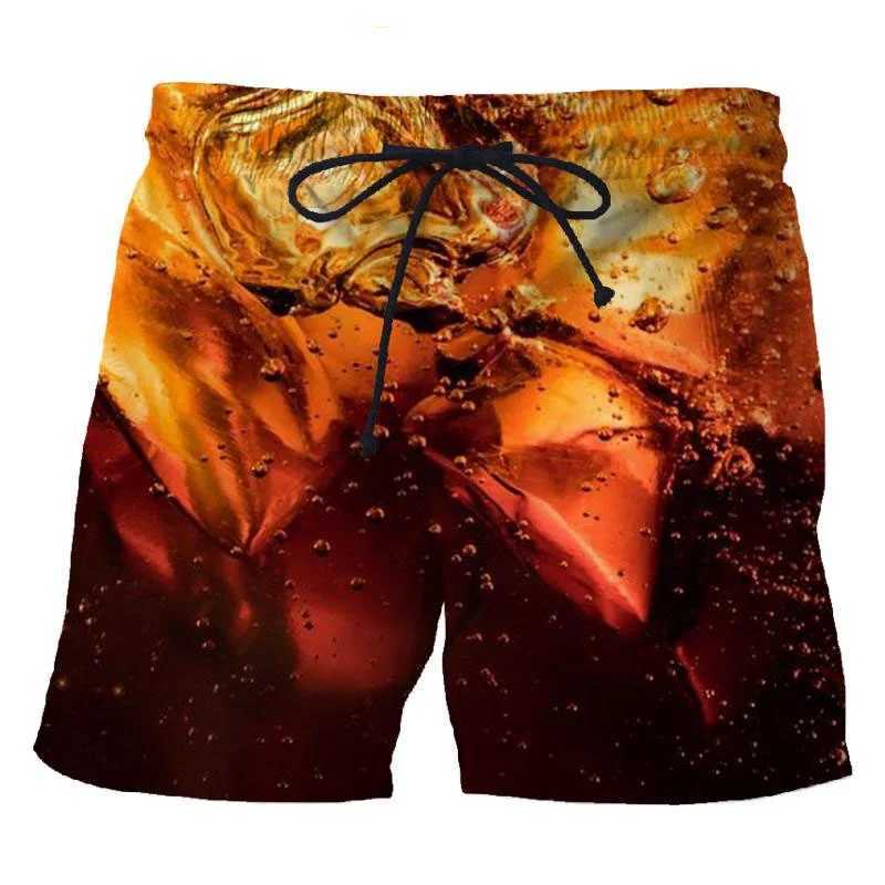 3D printed beverage mens beer shorts fruit milk graphics cool sports swimming dry surfboard shorts summer beach shortsW240713
