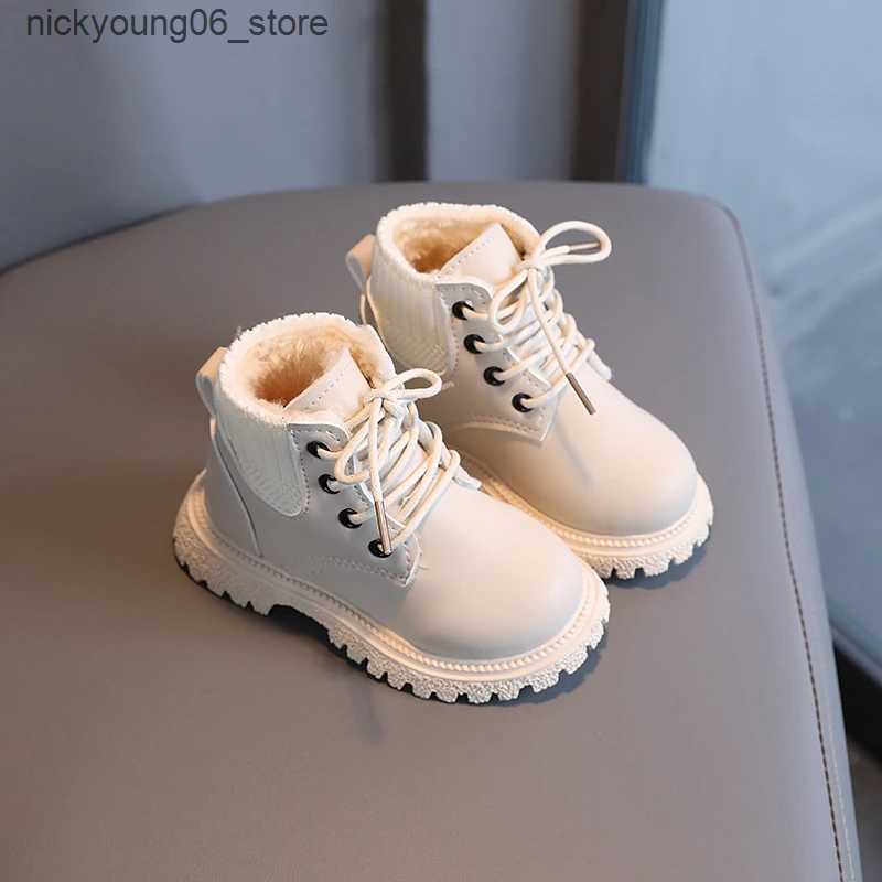Boots Autumn and WinterToddlers Girls Shoes Kids Warm Plush Thick Cotton Boys and Girls Snow Boots Little Children Fashion Short Boots L240910