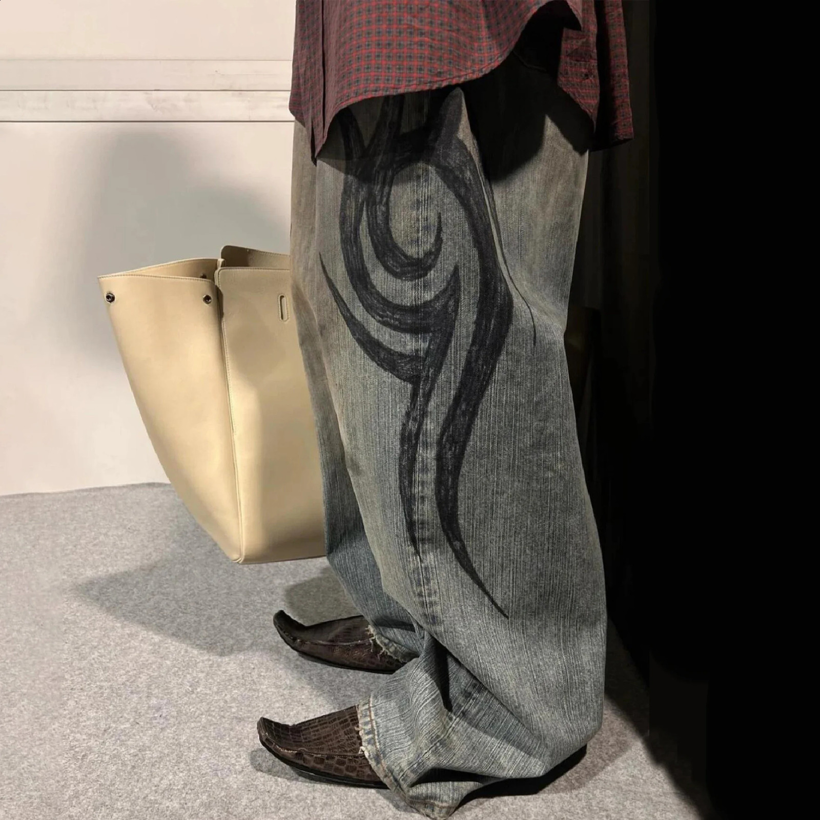 NIGO Mens SpringSummer Fashion Retro Graffiti Wash Trend Jeans Straight Wide Leg Pants Ngvp #nigo9124 240929