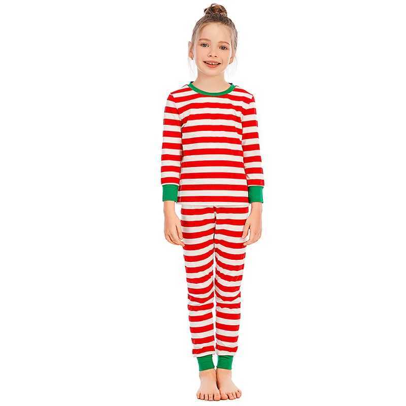Red and White Striped Family Christmas Pajama Set Childrens Pajamas Mother Father Childrens Family Appearance Couples Pajamas W241008