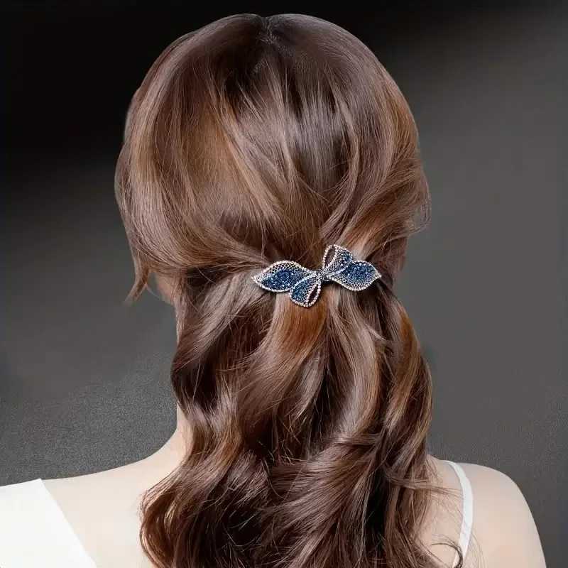 Fashionable and elegant zircon hollow bow womens hair clip retro luxury spring clip wearing mother jewelry gift W241007