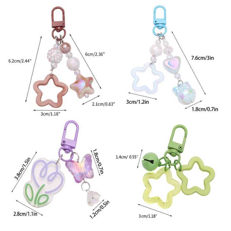 Gradient/Solid Color Star Charm Keychain Cute Pendant Car Keyring Backpack Decoration Fashion Bag Charm Jewelry GiftX241008