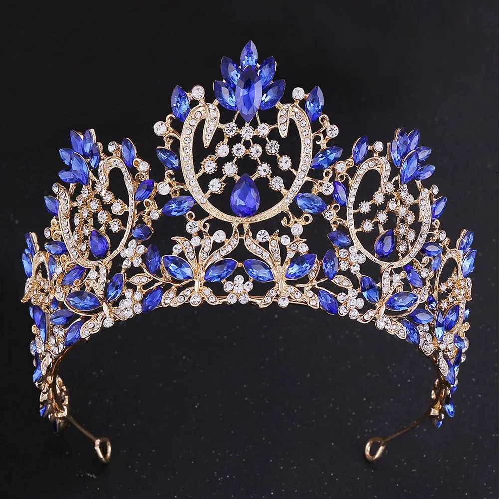 Baroque Luxury Crystal Rhinestone Tiaras and Crowns for Women Bride Retro Ball Diadem Bridal Wedding Accessories Jewelry W241007