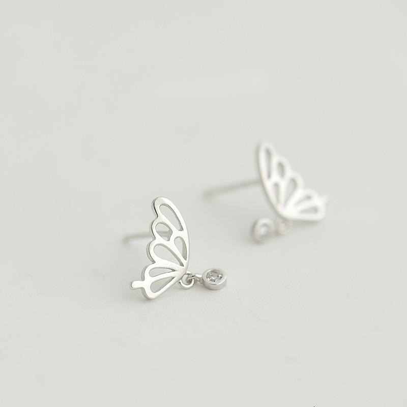 Sier Needle , Fresh Elegant, Simple, Sweet and Fashionable, Water Dia Mini Earnail for Women
