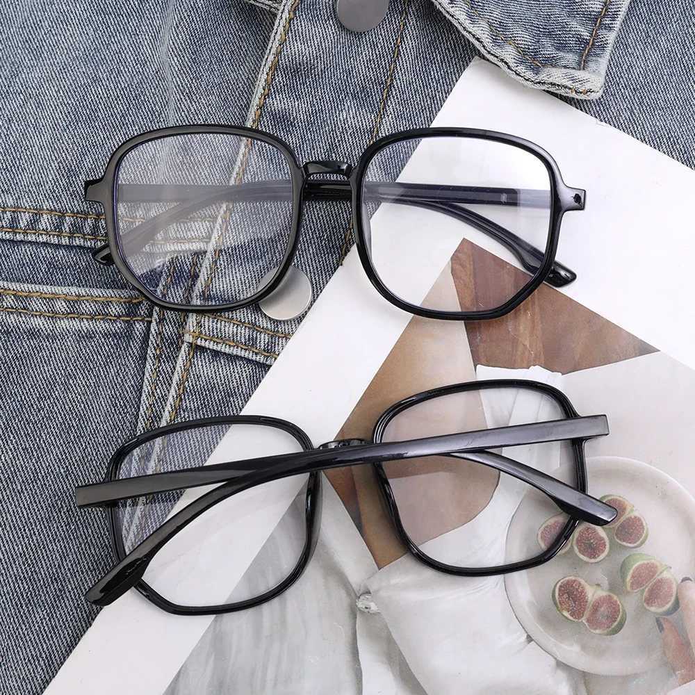 Black Square Frame Glasses Women Girls Oversized Spectacle Frames Eyewear Plastic Anti-Blue Light Reading Computer EyeglassesX241008