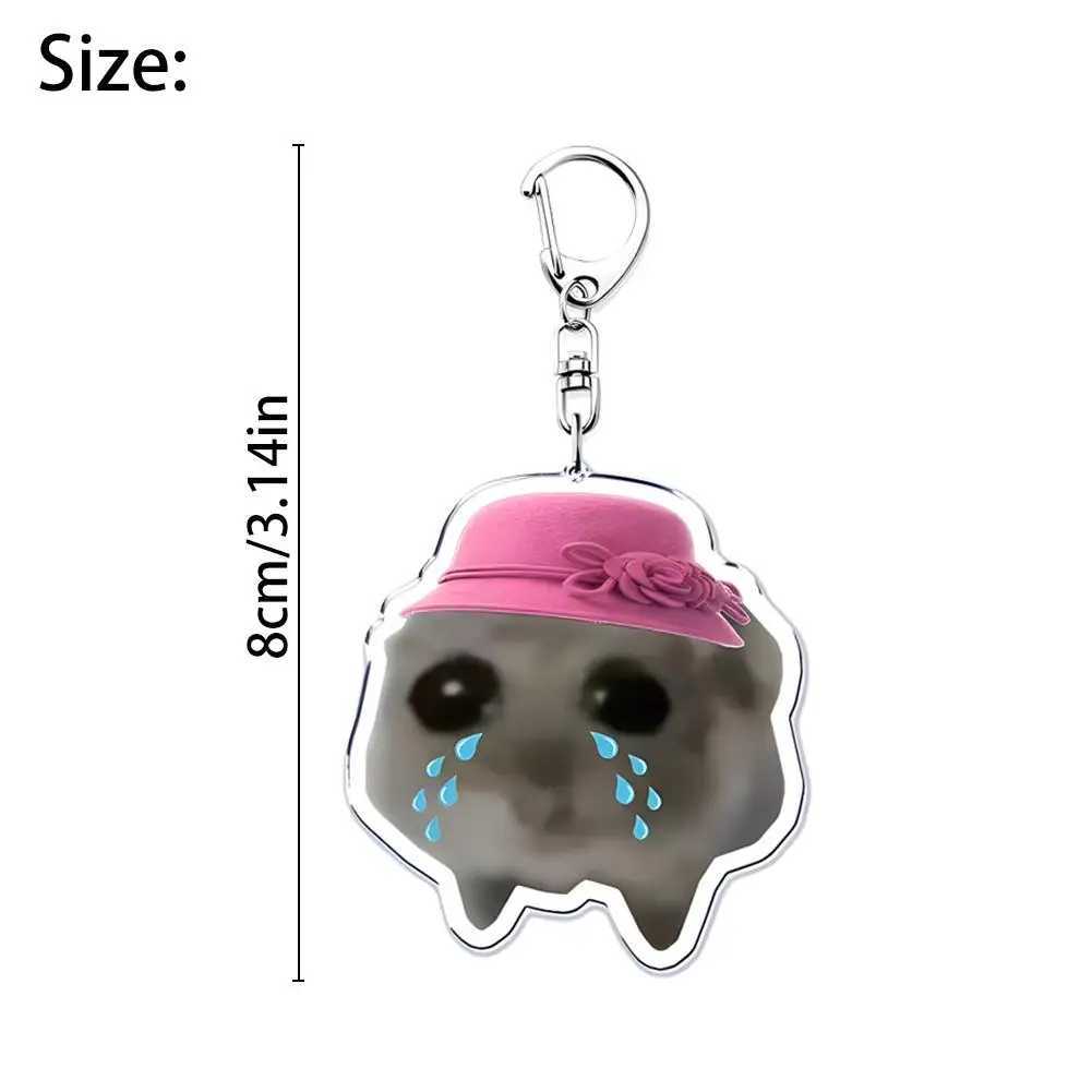 Popular Funny Meme I Am Just A Girl Sad Hamster Key Chain Keychains For Accessories Bag Pendant Keyring Jewelry Fans GiftsX241008
