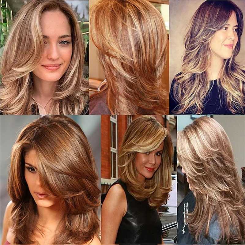 HAIRJOY Synthetic Hair Long Blonde Layered Wigs for Women Wavy with Highlight Heat Resistant FiberXJ241008