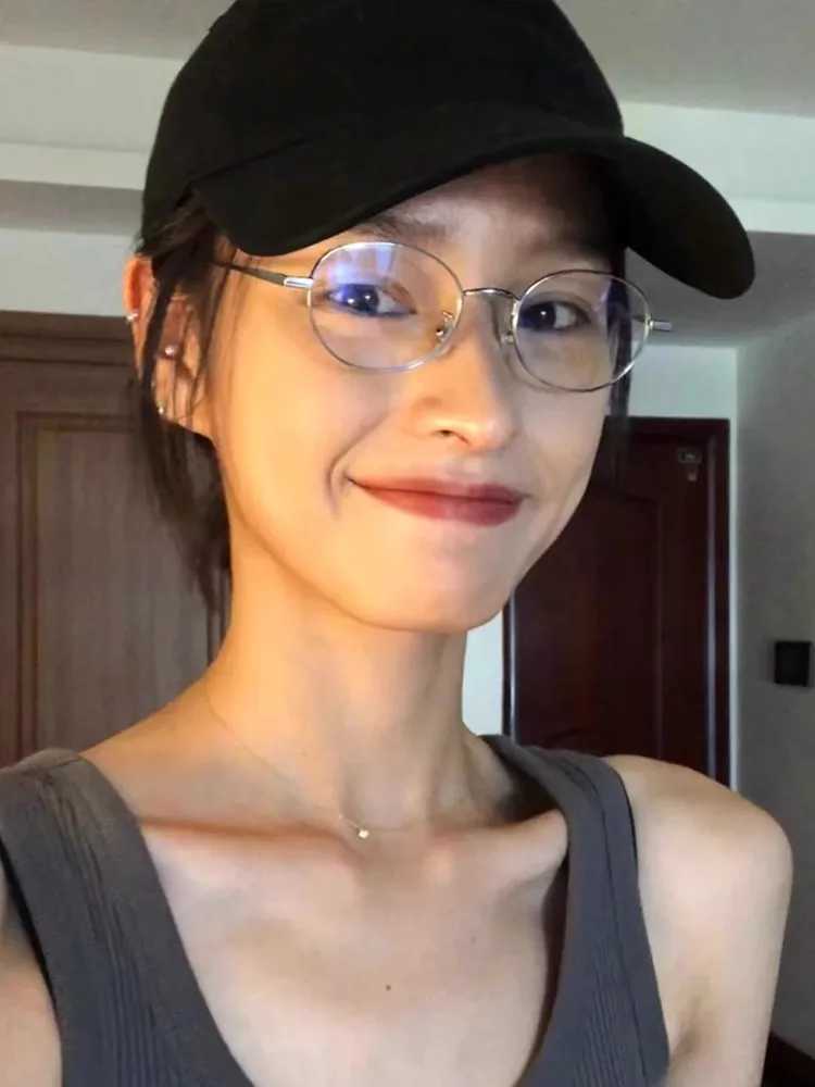 Retro oval silver rimmed eyeglasses women can be fitted with degrees of high intellectual sense eyeglasses frames small framesX241008
