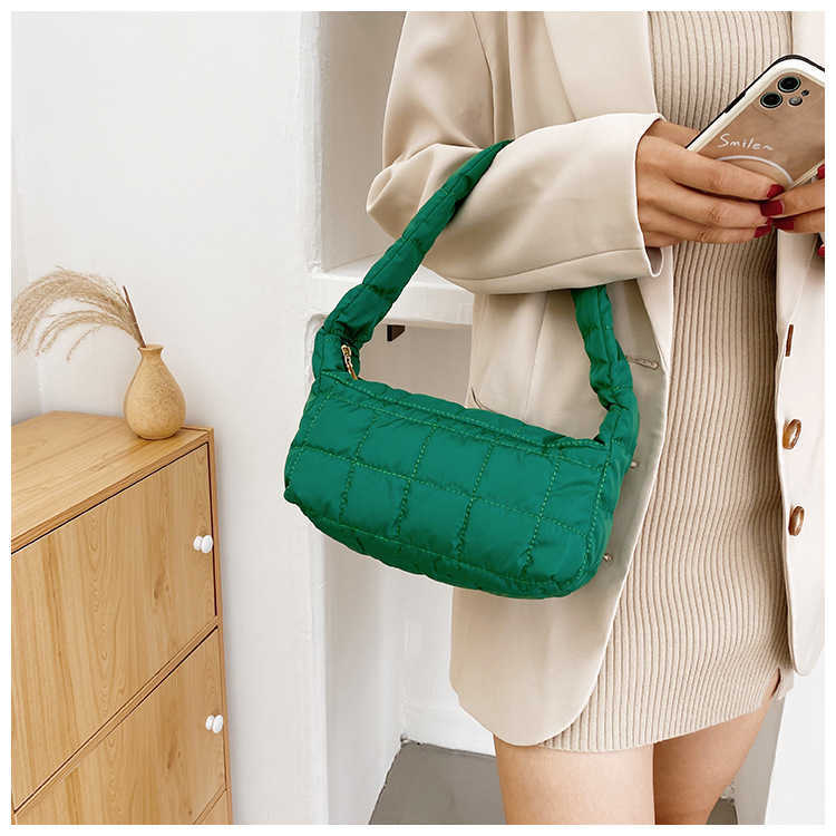 CMM New Autumn and Winter Down Jacket Womens Bag Fashion Candy Color Single Shoulder Armpit Bag Tide Wrinkled Cloud Portable Womens Bag