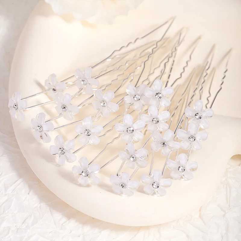 10 fashionable wedding bridal pearl flower transparent crystal rhinestone hair clip bridal hair accessories W2410071