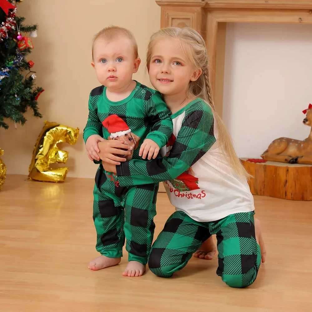Family Christmas Pajamas Set Cute Dog Print Parent-child Matching Outfit Soft Loose Clothing Sets Baby Romper Pyjamas Xmas LookXJ241008