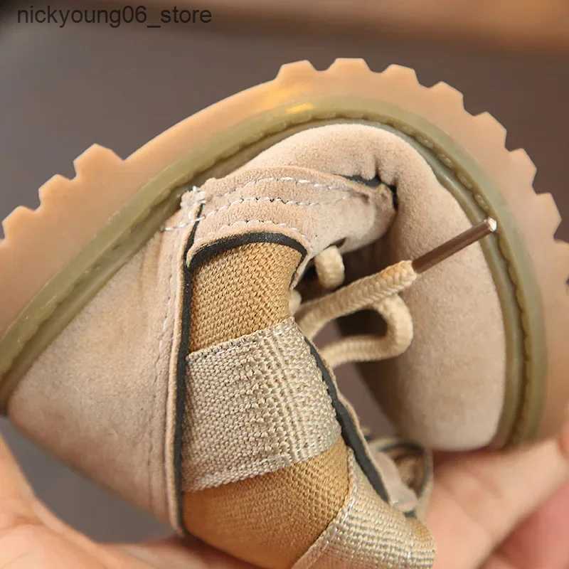 Boots Botas Autumn Spring Casual Sneakers Boots Baby Kids Short Boot Boys Shoes Child Side Zipper Solid Color Boot Toddler Desert Shoe L240910