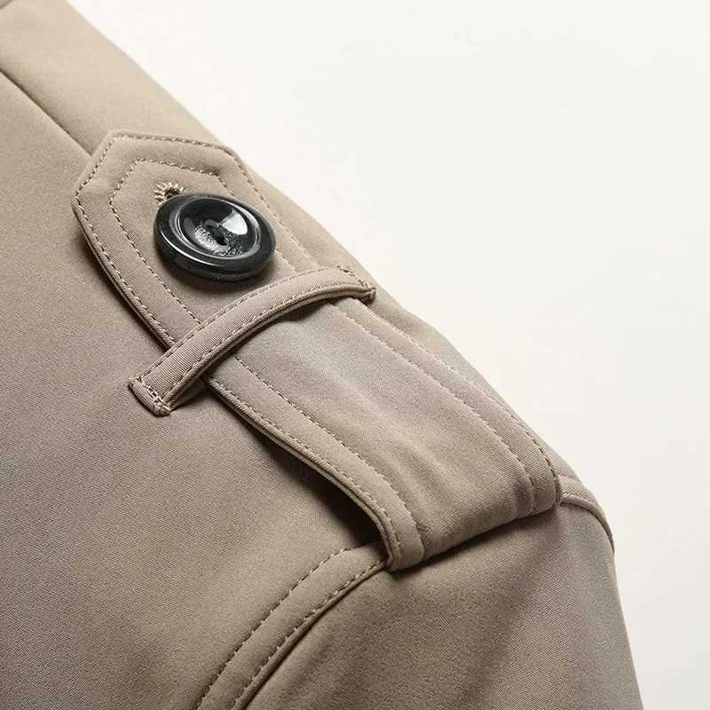 2023 autumn and winter mens windproof medium long solid color mens polo casual jacket mens fashion version jacket W241007