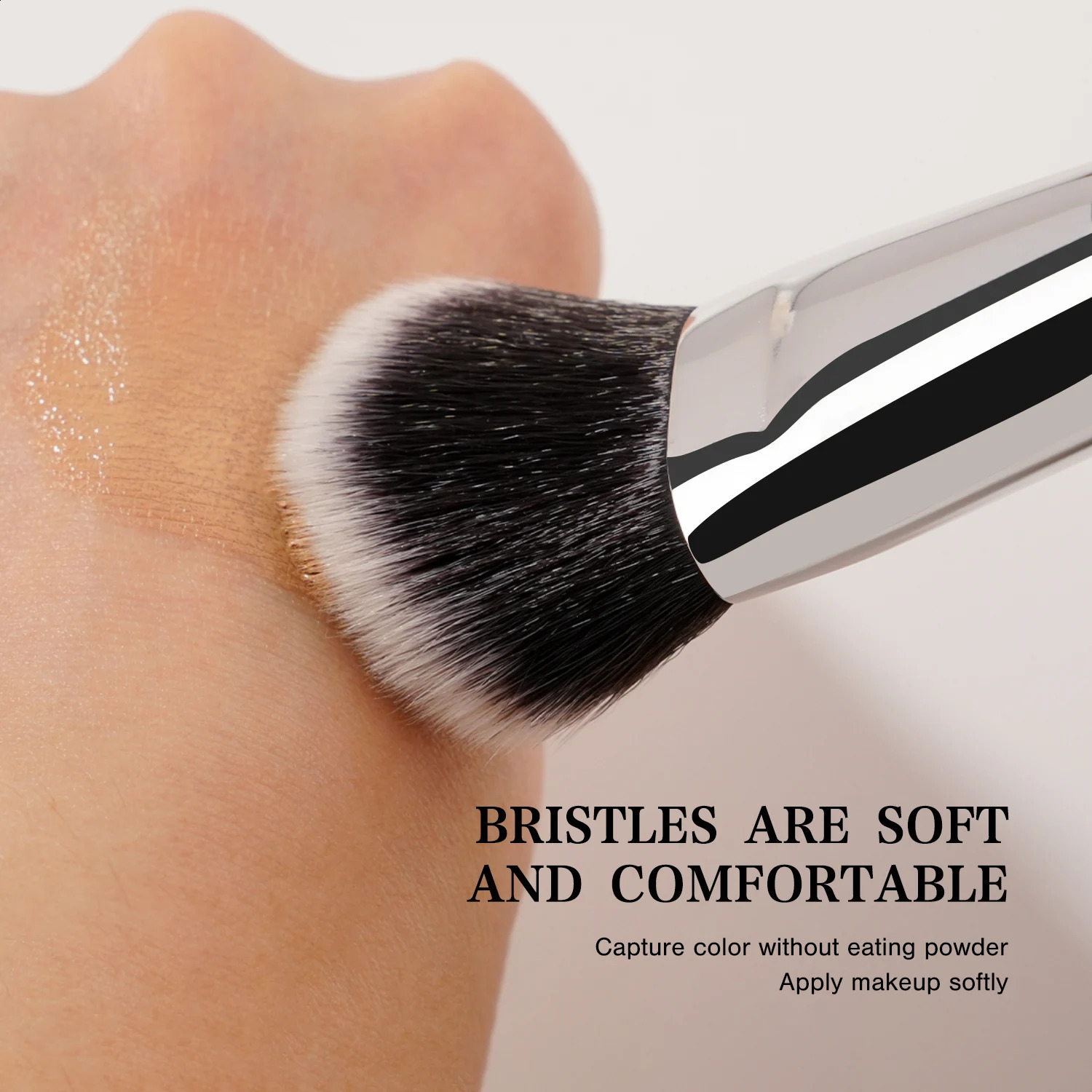 BEILI Professional Bevel Basic Makeup Brush 1Pcs Soft Synthetic Hair for Liquid Cream Powder lotion Contour Face Brush 241008